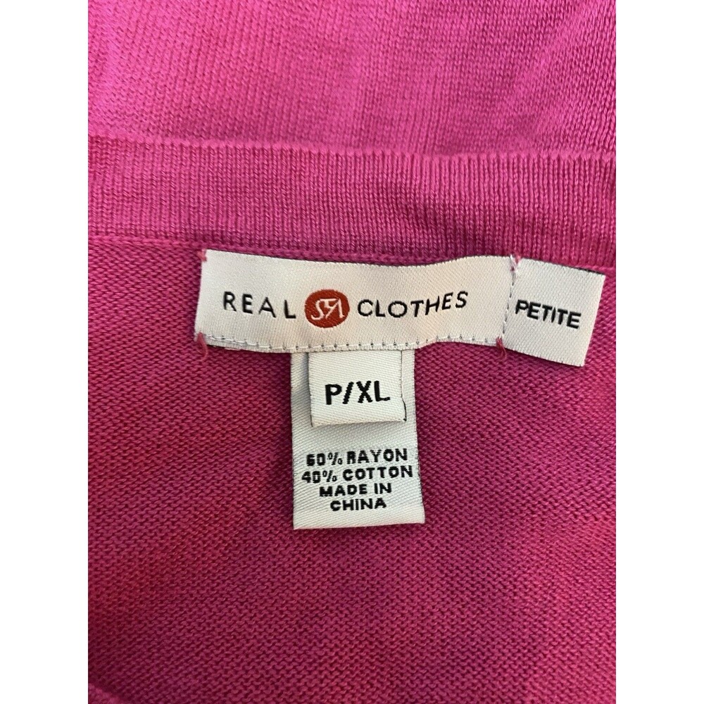 Real Clothes Petite XL Pink 3/4 Sleeve Knit Top Boat Neck Stretch - Picture 3 of 4